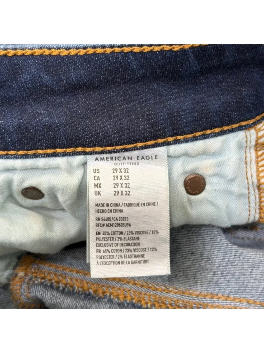 American Eagle Mens Skinny Fit Next Level Flex Distressed Dark Wash Jeans 29x32
